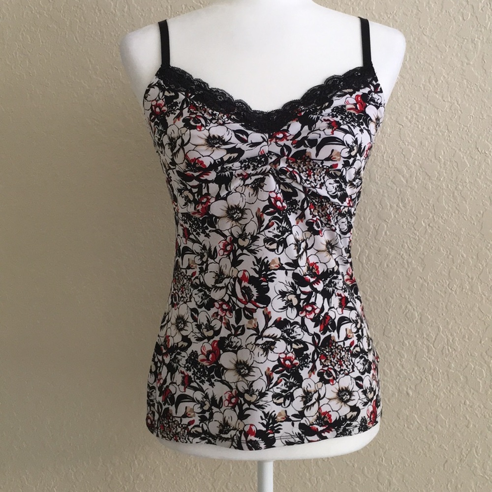 White House Black Market cami top Small black lace
